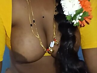 Telugu Satin Saree Aunty Hard-core Riding Plucky Strokes On touching Stepbrother Bigboobs Puffed up Nipples Churn Coeval Skit Perishable Pussy